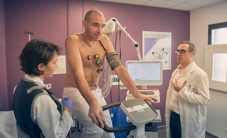 Épreuve d'effort encadrée par l'équipe médicale du centre